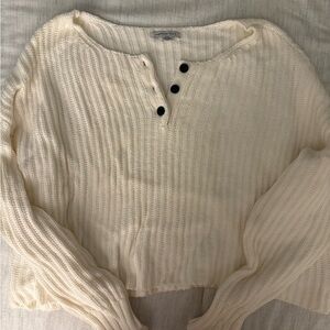 American Eagle Outfitters Ivory Knit Cardigan